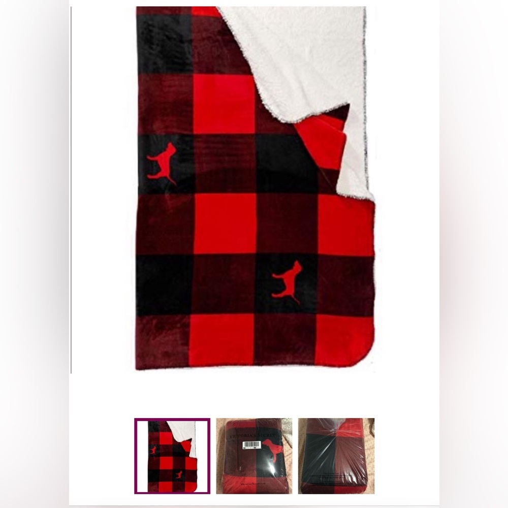 VS pink sherpa blanket